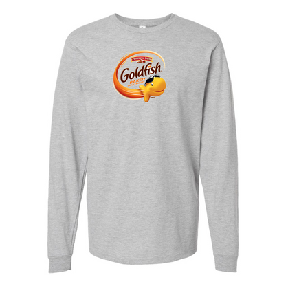 Men's Goldfish Logo Cotton Long Sleeve T-Shirt