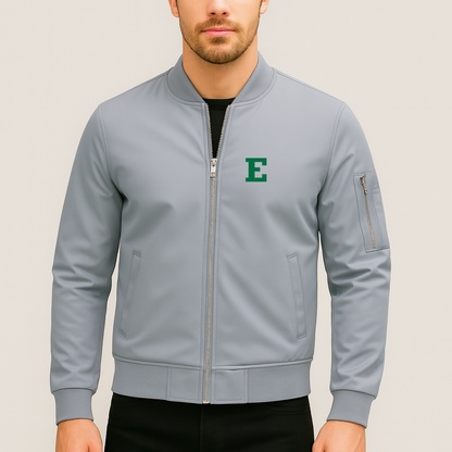 Men's Eastern Michigan Eagles Logo Lightweight Bomber Jacket Windbreaker Softshell Varsity Jacket Coat
