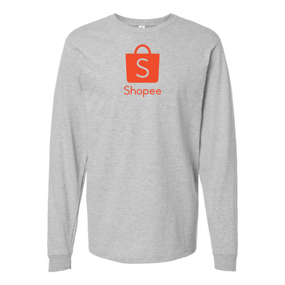 Men's Shopee Logo Cotton Long Sleeve T-Shirt