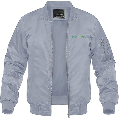 Men's Biontech Logo  Lightweight Bomber Jacket Windbreaker Softshell Varsity Jacket Coat
