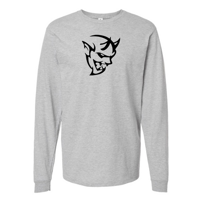 Men's Dodge Demon Logo Cotton Long Sleeve T-Shirt