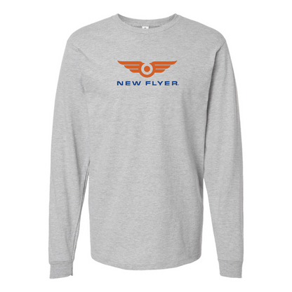Men's New Flyer Industries Logo Cotton Long Sleeve T-Shirt