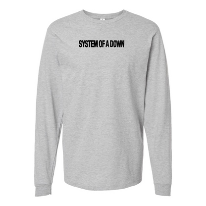 Men's  System Of A Down Logo Cotton Long Sleeve T-Shirt