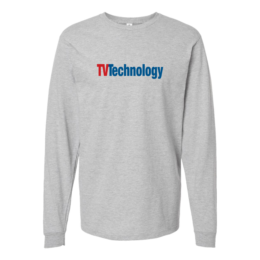 Men's TV Technology Logo Cotton Long Sleeve T-Shirt