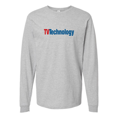 Men's TV Technology Logo Cotton Long Sleeve T-Shirt