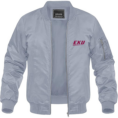 Men's Eastern Kentucky Colonels Lightweight Bomber Jacket Windbreaker Softshell Varsity Jacket Coat