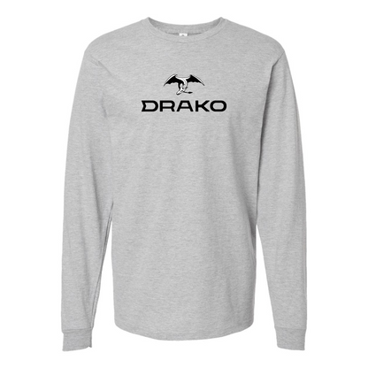 Men's Drako Logo Cotton Long Sleeve T-Shirt
