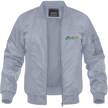 Men's Delaware Blue Hens Lightweight Bomber Jacket Windbreaker Softshell Varsity Jacket Coat
