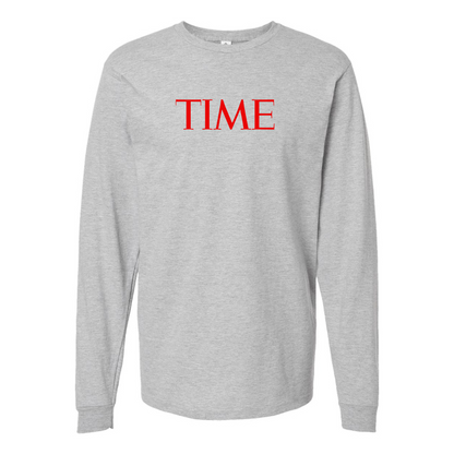 Men's Time Logo Cotton Long Sleeve T-Shirt