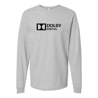 Men's Dolby Digital  Logo Cotton Long Sleeve T-Shirt