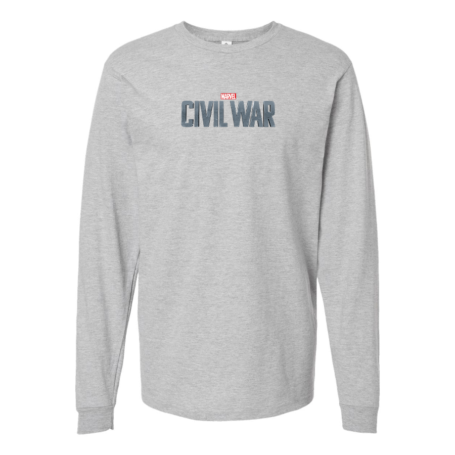 Men's Marvel Civil War  Logo Cotton Long Sleeve T-Shirt
