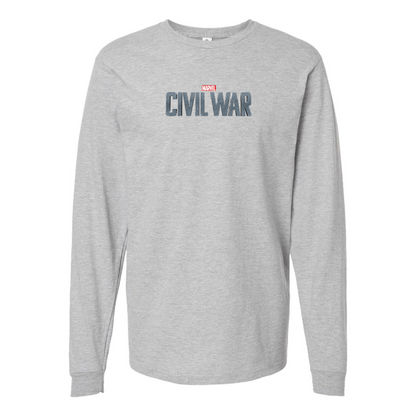 Men's Marvel Civil War  Logo Cotton Long Sleeve T-Shirt