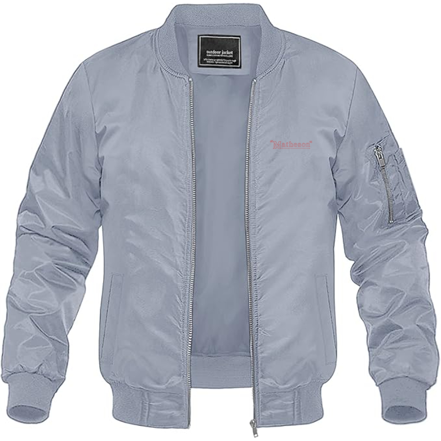 Men's Matheson  Logo Lightweight Bomber Jacket Windbreaker Softshell Varsity Jacket Coat