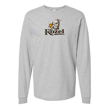 Men's Velkopopovicky Kozel Logo Cotton Long Sleeve T-Shirt