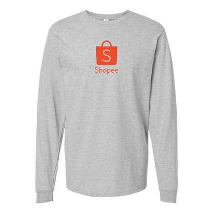 Men's Shopee Logo Cotton Long Sleeve T-Shirt
