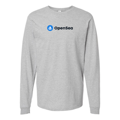 Men's OpenSea Logo Cotton Long Sleeve T-Shirt