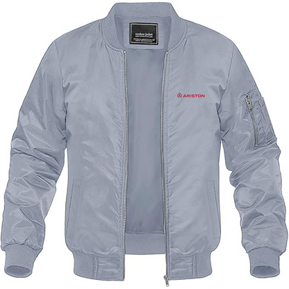 Men's Ariston Logo Lightweight Bomber Jacket Windbreaker Softshell Varsity Jacket Coat