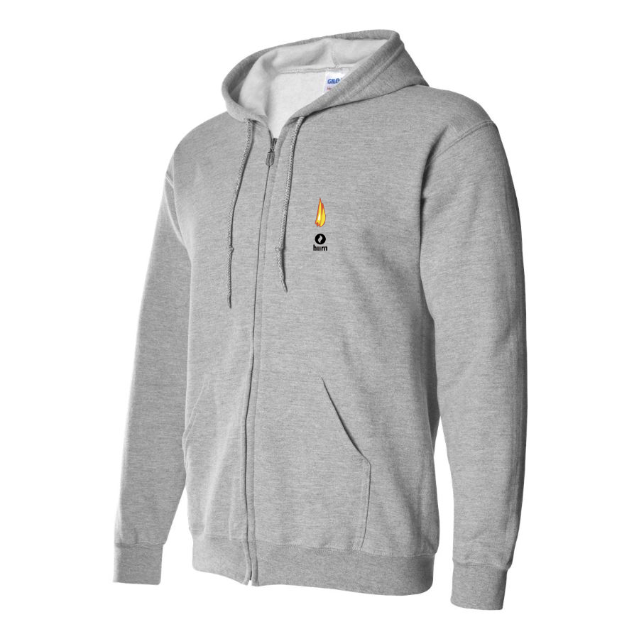 Men's Burn Logo Zipper Hoodie