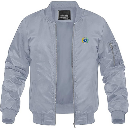 Men's Pos & Giro Logo Lightweight Bomber Jacket Windbreaker Softshell Varsity Jacket Coat