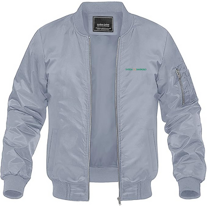 Men's  Intesa Logo Lightweight Bomber Jacket Windbreaker Softshell Varsity Jacket Coat