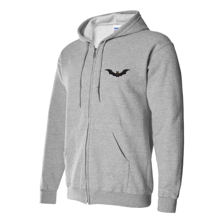 Men's Bat-Emoji Logo Zipper Hoodie