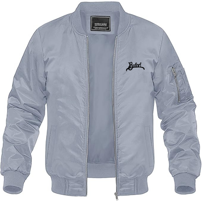 Men's Bufori Logo Lightweight Bomber Jacket Windbreaker Softshell Varsity Jacket Coat