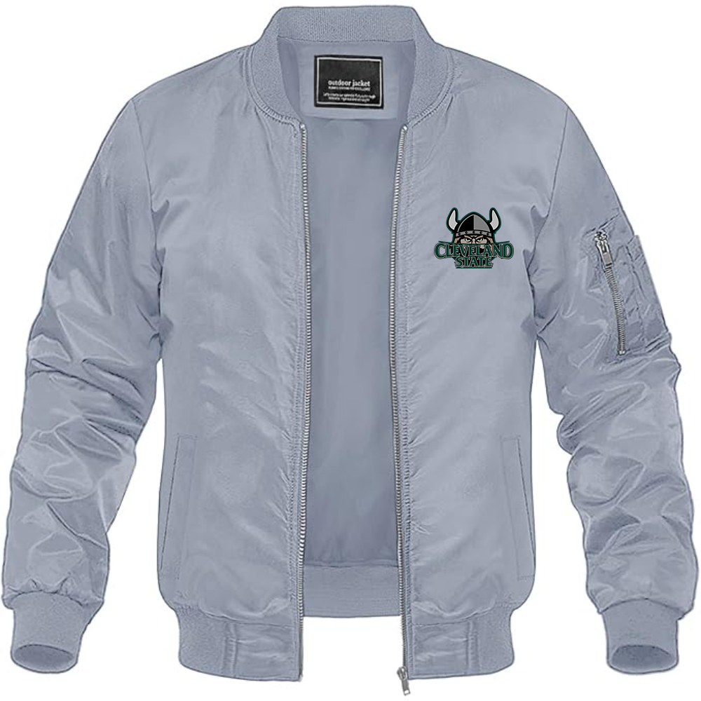 Men's Cleveland State Vikings  Lightweight Bomber Jacket Windbreaker Softshell Varsity Jacket Coat