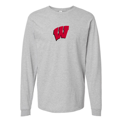 Men's Wisconsin Badgers Logo Cotton Long Sleeve T-Shirt