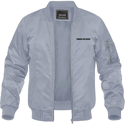 Men's  Kings of Leon  Logo Lightweight Bomber Jacket Windbreaker Softshell Varsity Jacket Coat