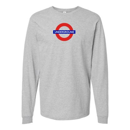Men's London Tube Logo Cotton Long Sleeve T-Shirt