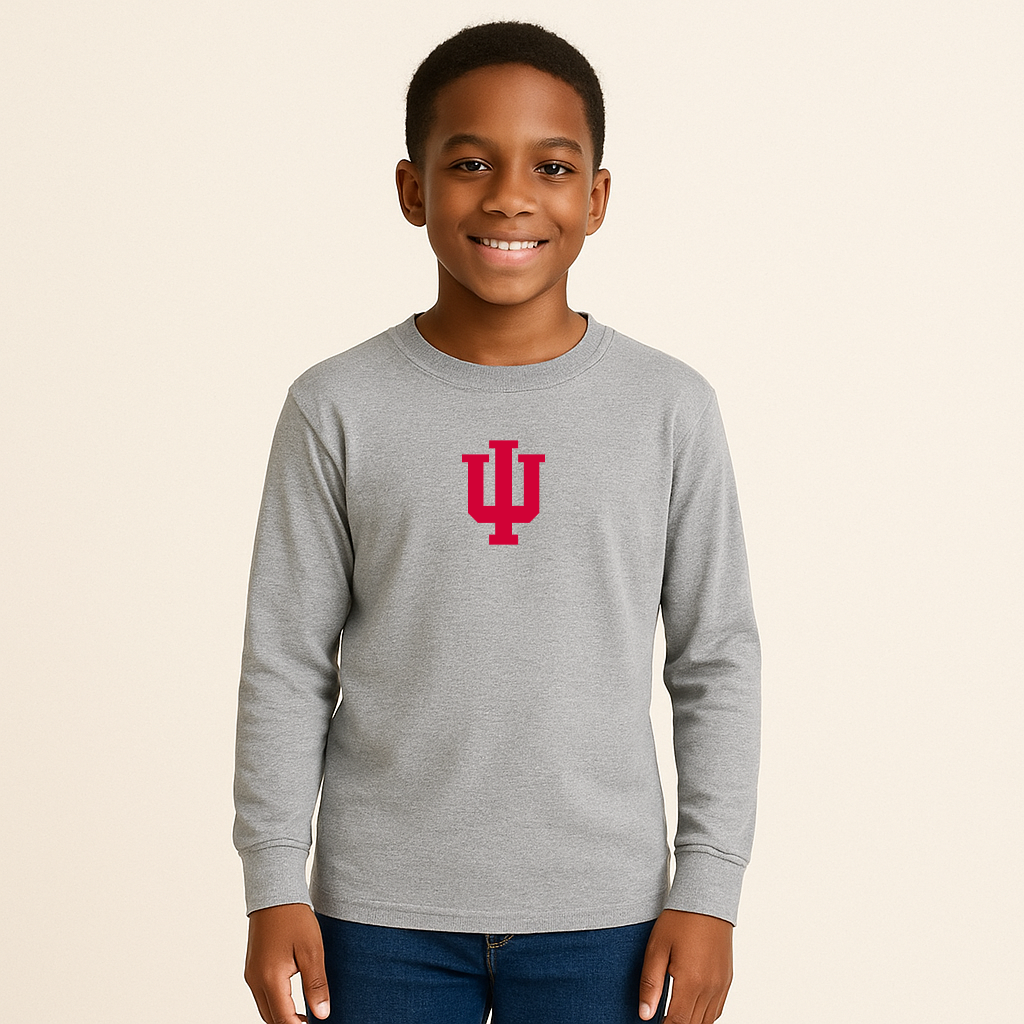 Youth Indiana Hoosiers Logo Cotton Long Sleeve T-Shirt