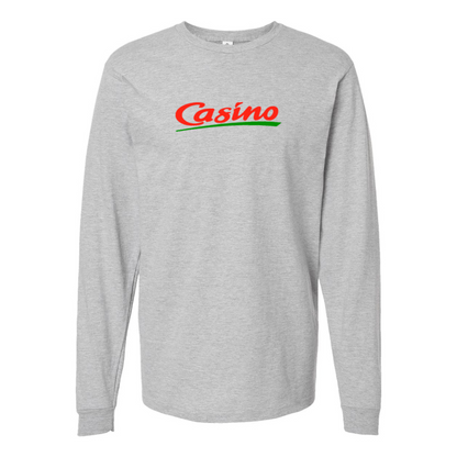 Men's Casino Logo Cotton Long Sleeve T-Shirt