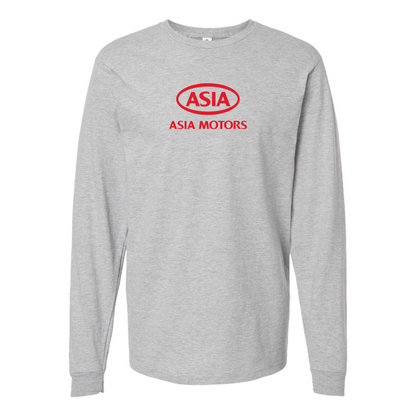 Men's Asia Motors Logo Cotton Long Sleeve T-Shirt