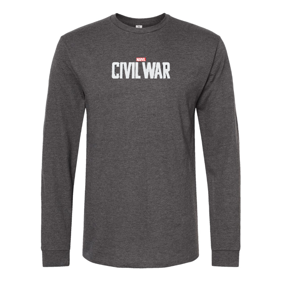Men's Marvel Civil War  Logo Cotton Long Sleeve T-Shirt