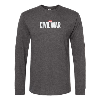 Men's Marvel Civil War  Logo Cotton Long Sleeve T-Shirt