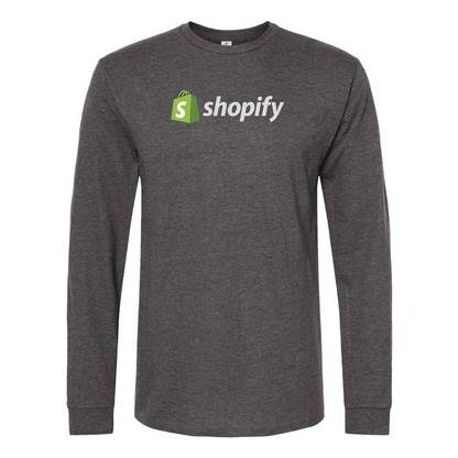 Men's Shopify Logo Cotton Long Sleeve T-Shirt