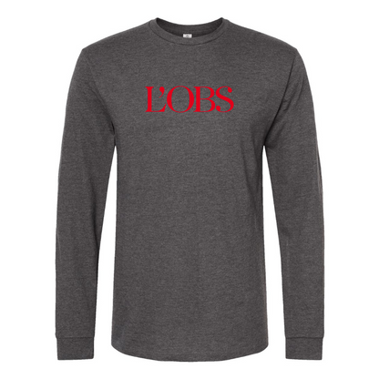 Men's  L'OBS Logo Cotton Long Sleeve T-Shirt