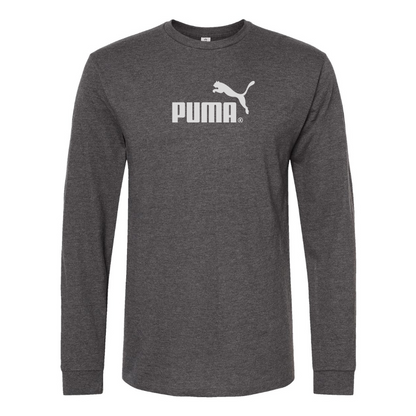 Men's Puma Logo Cotton Long Sleeve T-Shirt