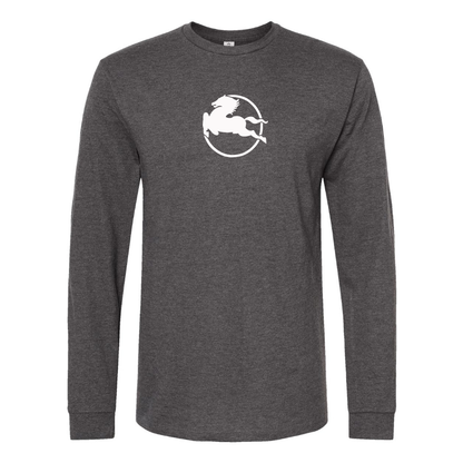 Men's Pegaso Logo Cotton Long Sleeve T-Shirt