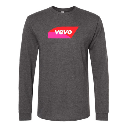 Men's Vevo Thumbnail Banner Logo Cotton Long Sleeve T-Shirt