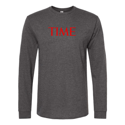 Men's Time Logo Cotton Long Sleeve T-Shirt