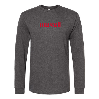 Men's Maxell Logo Cotton Long Sleeve T-Shirt