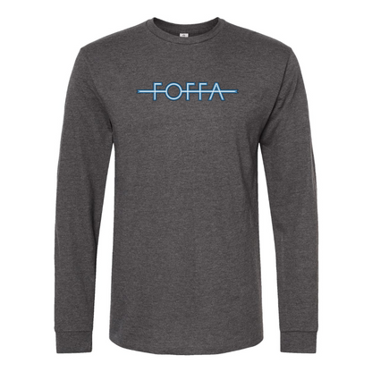 Men's Foffa Blue Logo Cotton Long Sleeve T-Shirt