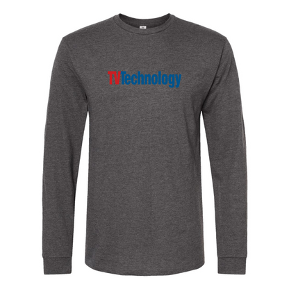 Men's TV Technology Logo Cotton Long Sleeve T-Shirt