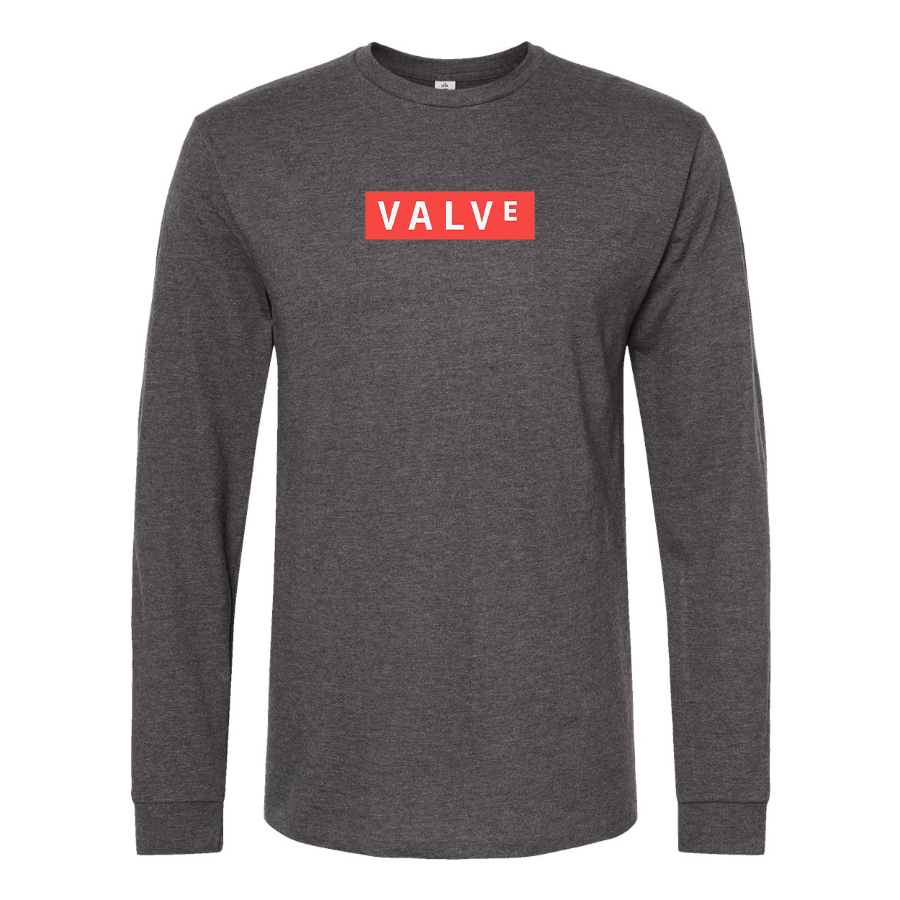 Men's Valve Banner Logo Cotton Long Sleeve T-Shirt