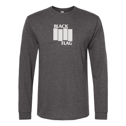 Men's Black Flag Logo Cotton Long Sleeve T-Shirt