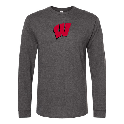 Men's Wisconsin Badgers Logo Cotton Long Sleeve T-Shirt
