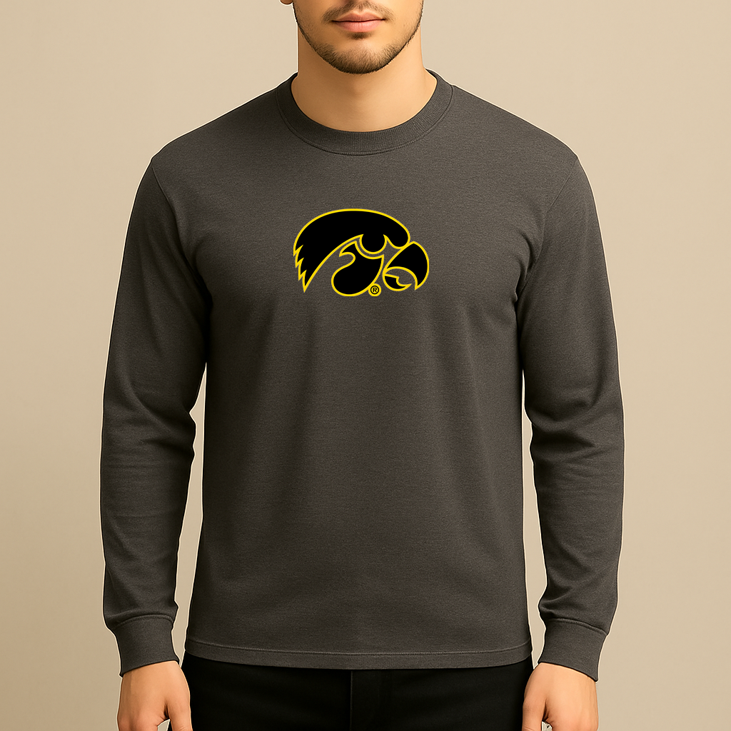 Men's Iowa Hawkeyes Logo Long Sleeve T-Shirt