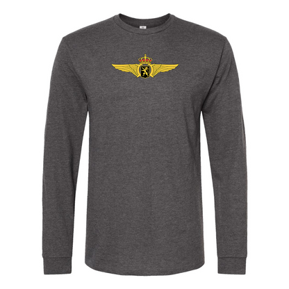 Men's Belgian Air Force Logo Cotton Long Sleeve T-Shirt
