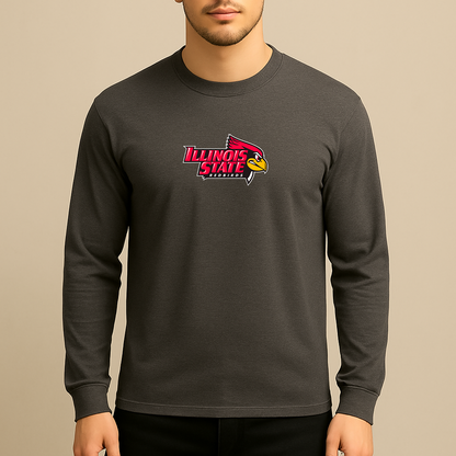 Men's Illinois State Redbirds Logo Long Sleeve T-Shirt